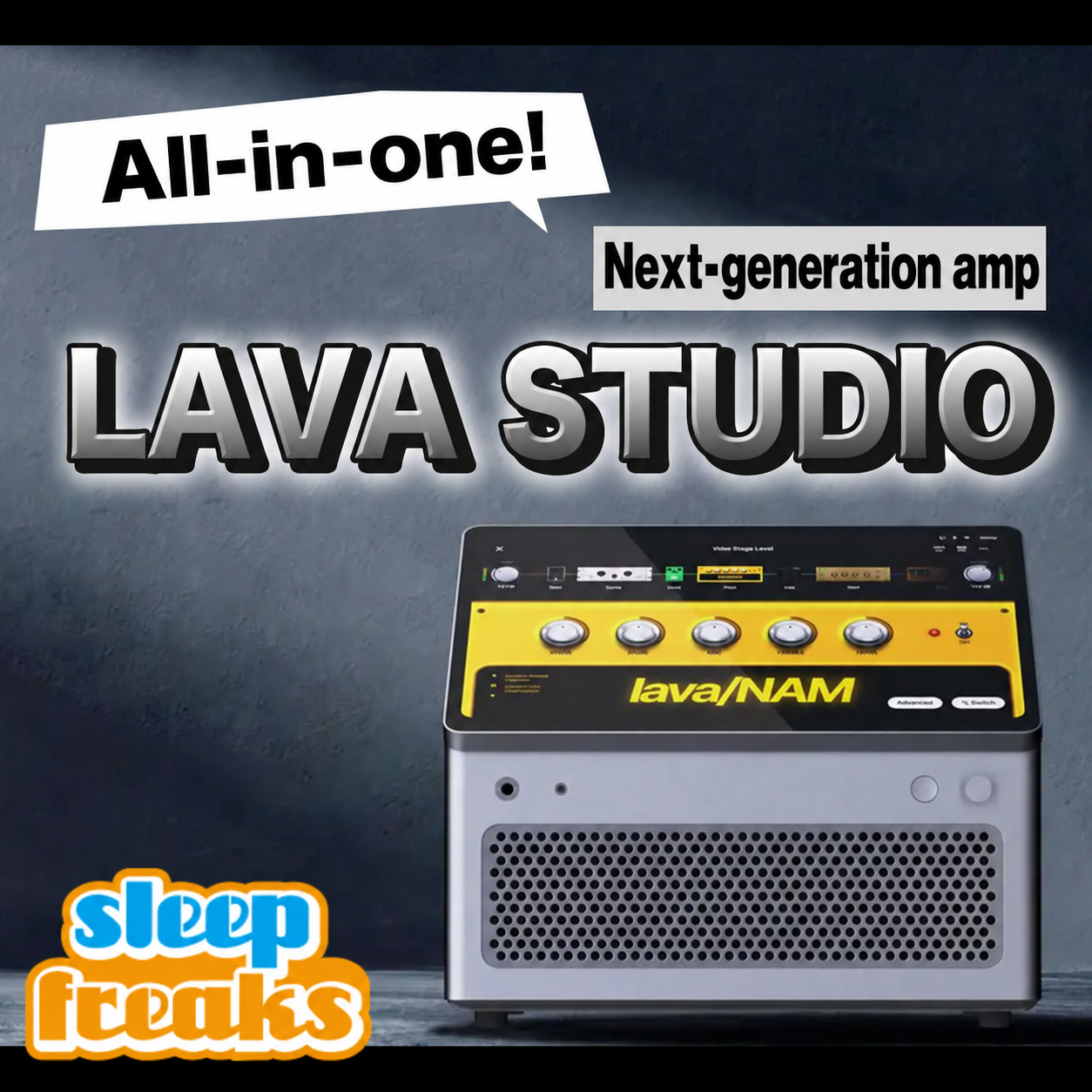LAVA STUDIO: an all-in-one amp with a 13.3-inch touchscreen for playing, creating, and learning
