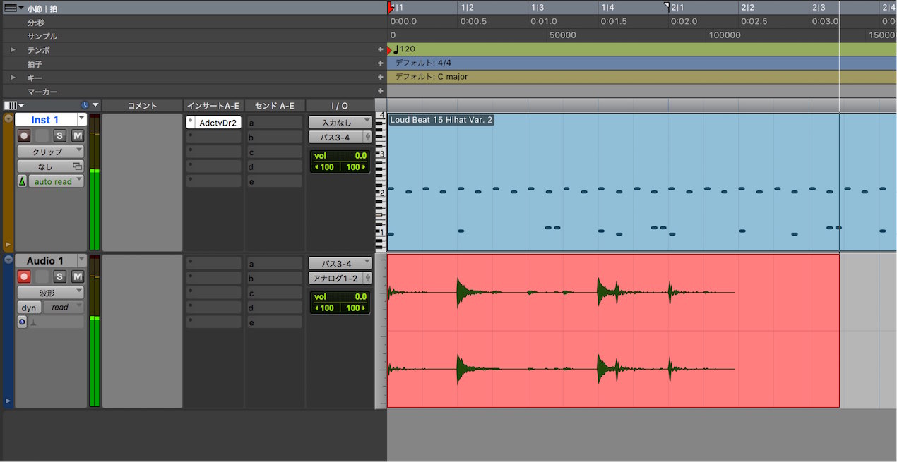 MIDIからオーディオへ