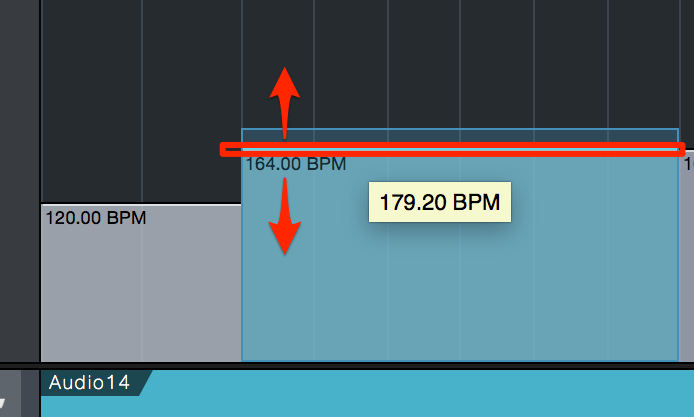 曲中でのテンポ変更 Studio One 使い方