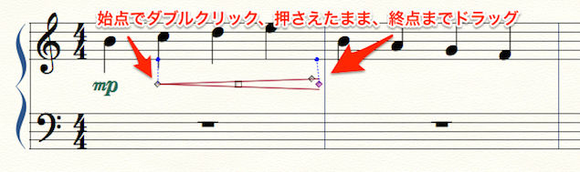 クレッシェンド デクレッシェンド の記号を入力する Finale 使い方