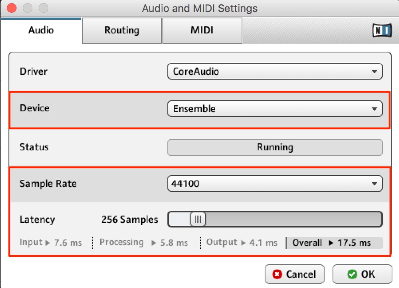 Audio and MIDI Settings