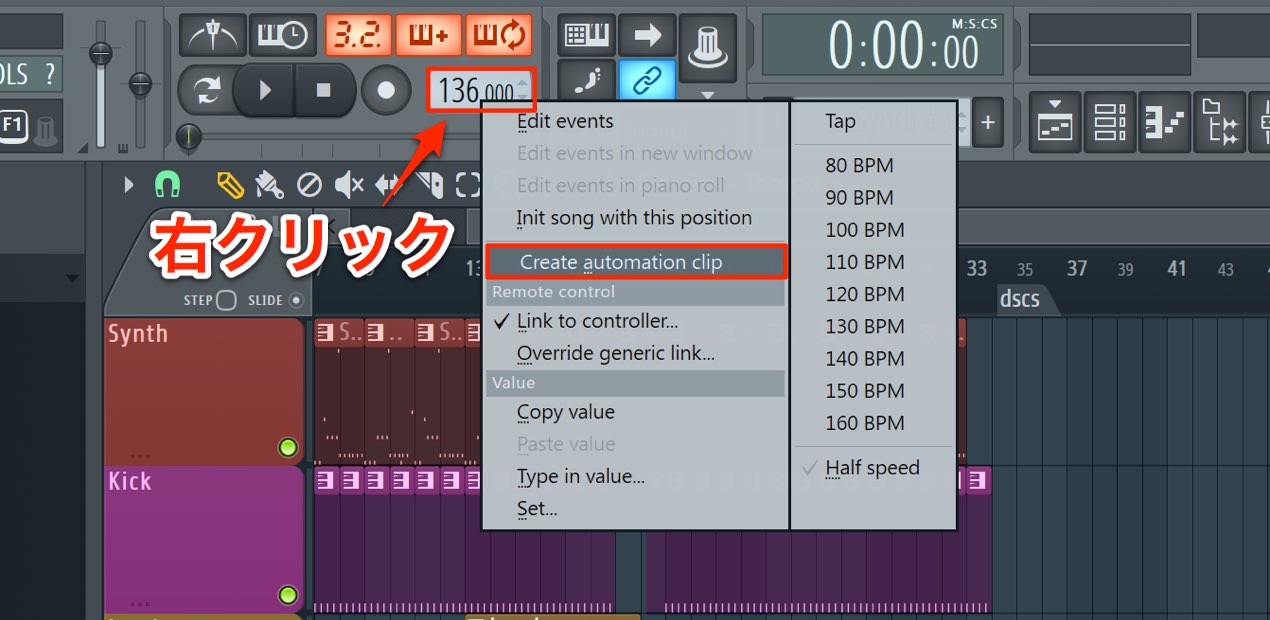 楽曲中でテンポを変更する Fl Studio 使い方