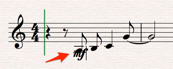 強弱記号やテキストをつける Sibeliusの使い方