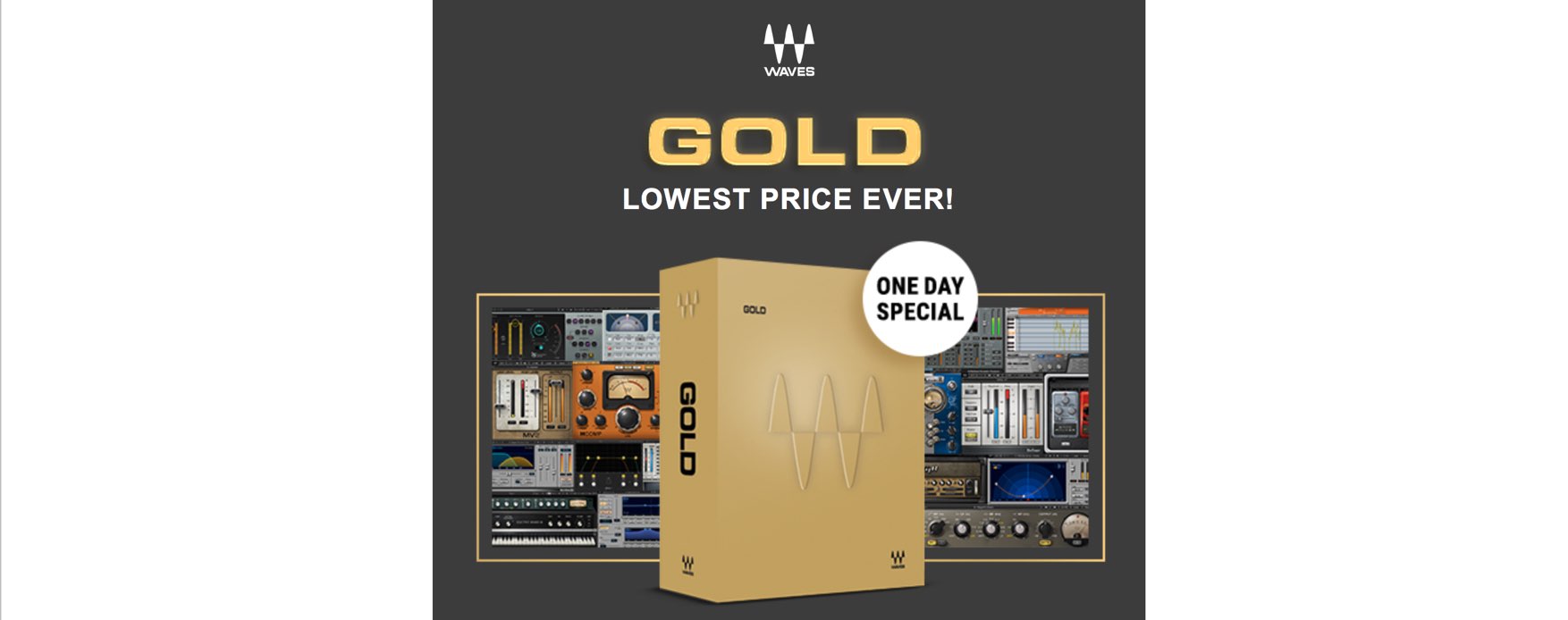 ミキシングの王道Waves Goldが24時間限り!!86%OFFの$129!