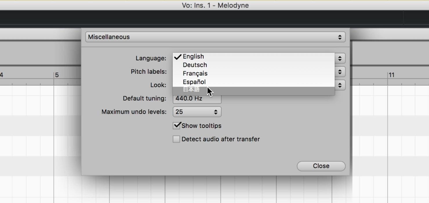 melodyne 3 language