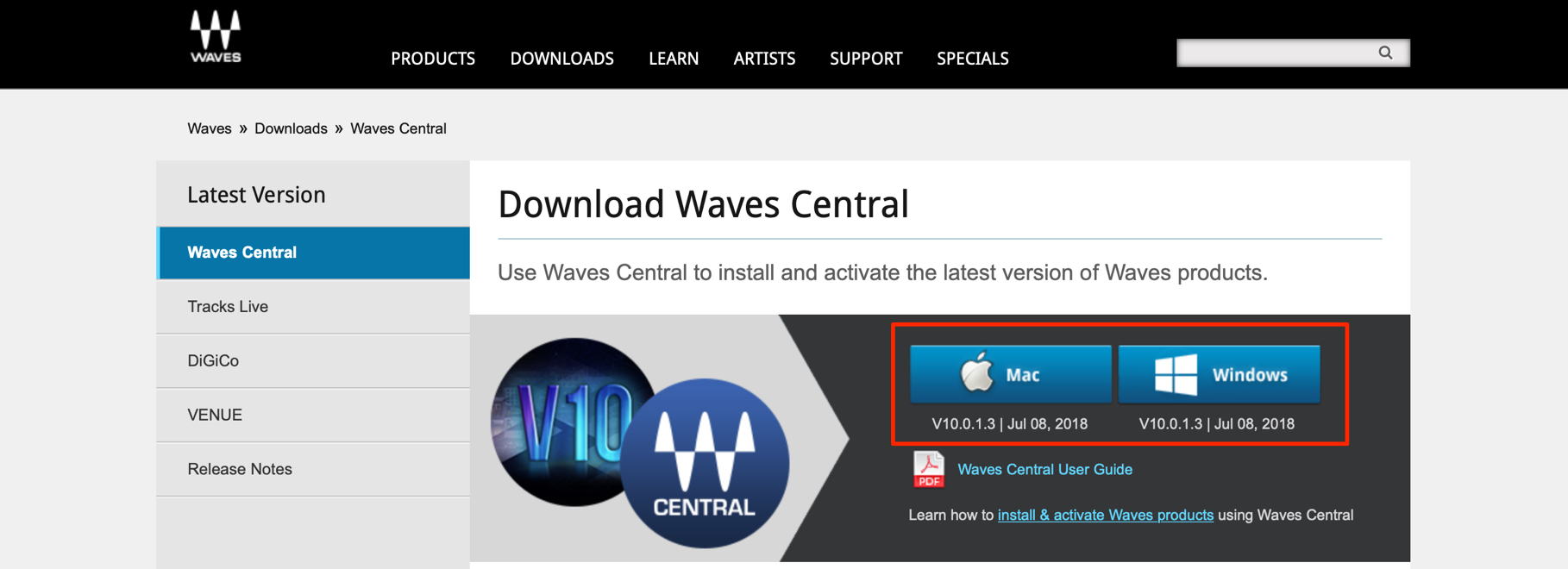Download Waves Central | Waves