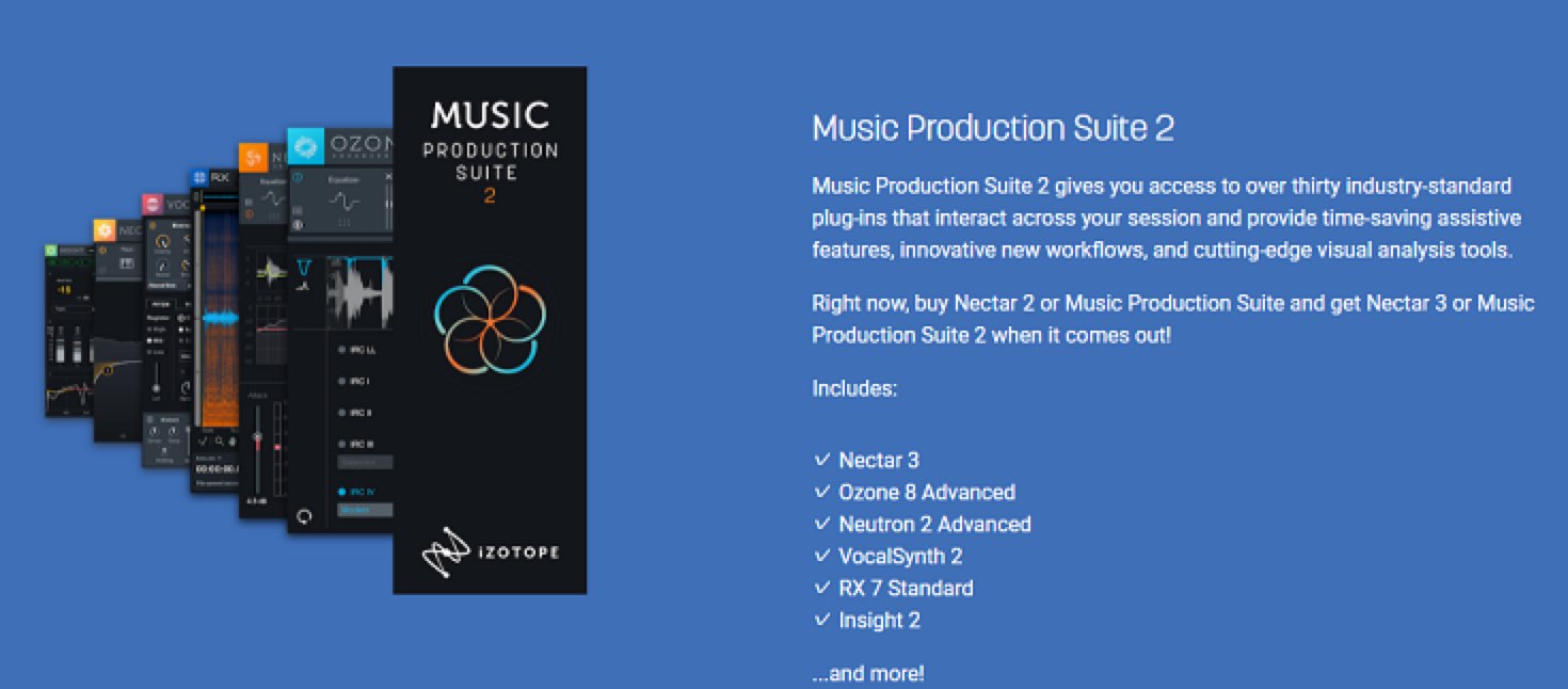 iZotope「Music Production Suite 2」 リリースを記念した大セールを開催