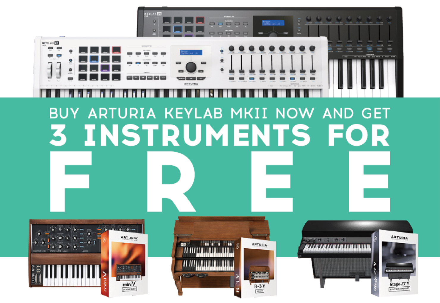 KeyLab MKIIもしくはEssentialを購入するとソフトシンセがプレゼントされる!ARTURIA ホリデー・キャンペーン