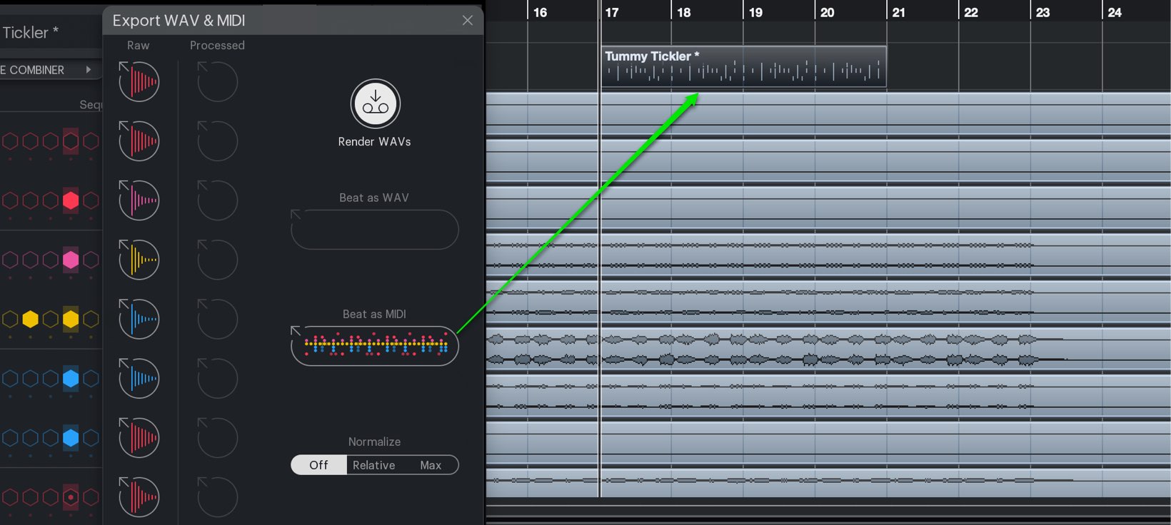 MIDI エクスポート