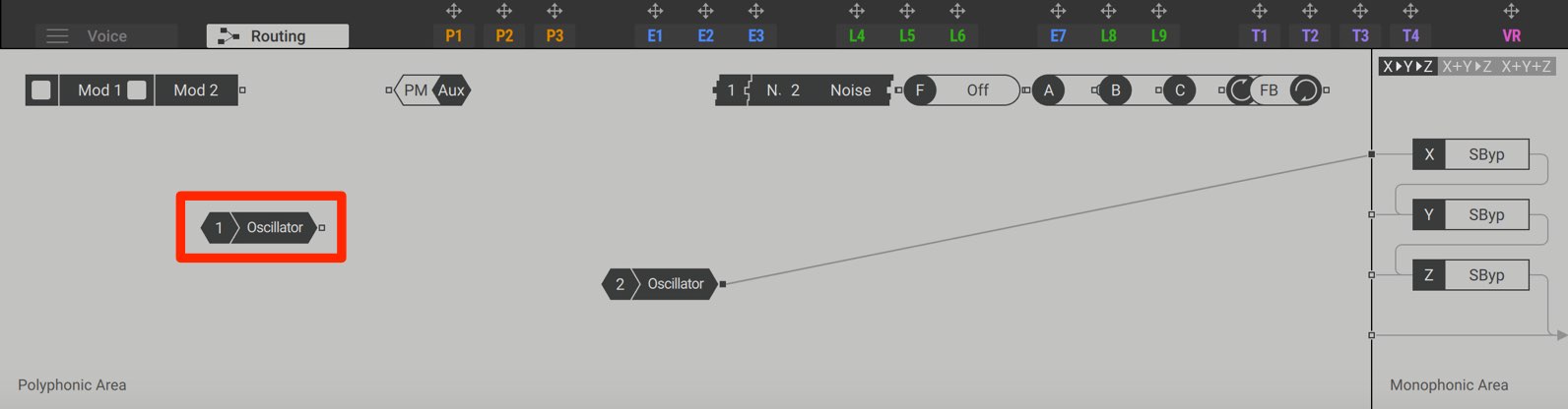 OSC 1 Routing