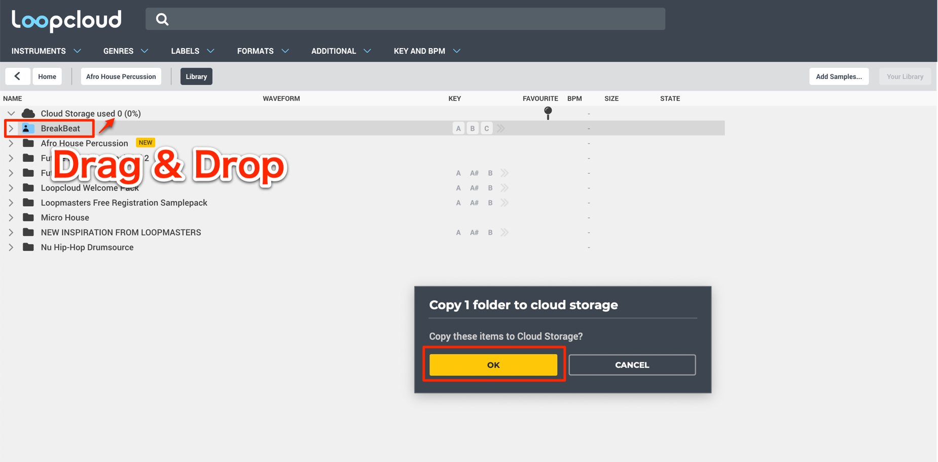 Copy 1 folder to cloud storage