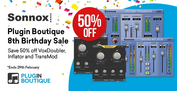 【50%OFF】SONNOX Inflator/TransMod/VoxDoublerがセール中!