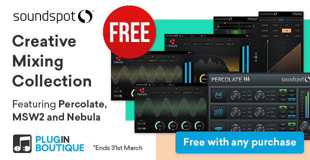 【無料で付属】Plugin Boutiqueで何を買ってもSound Spot Creative Collection(29,900円相当)が付いてくる!