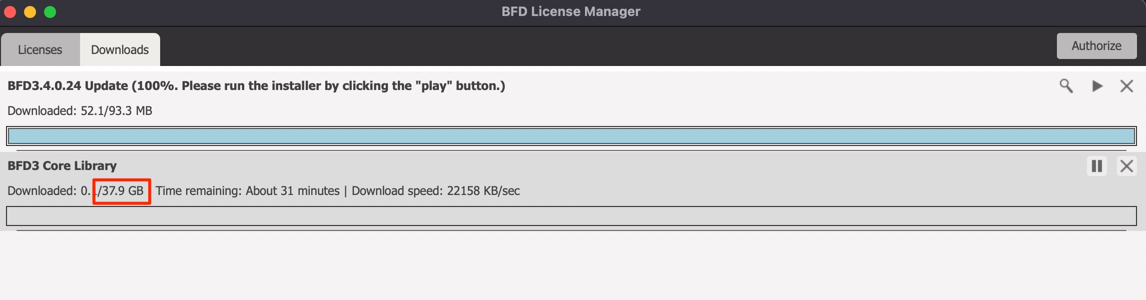 BFD_License_Manager　ファイル容量
