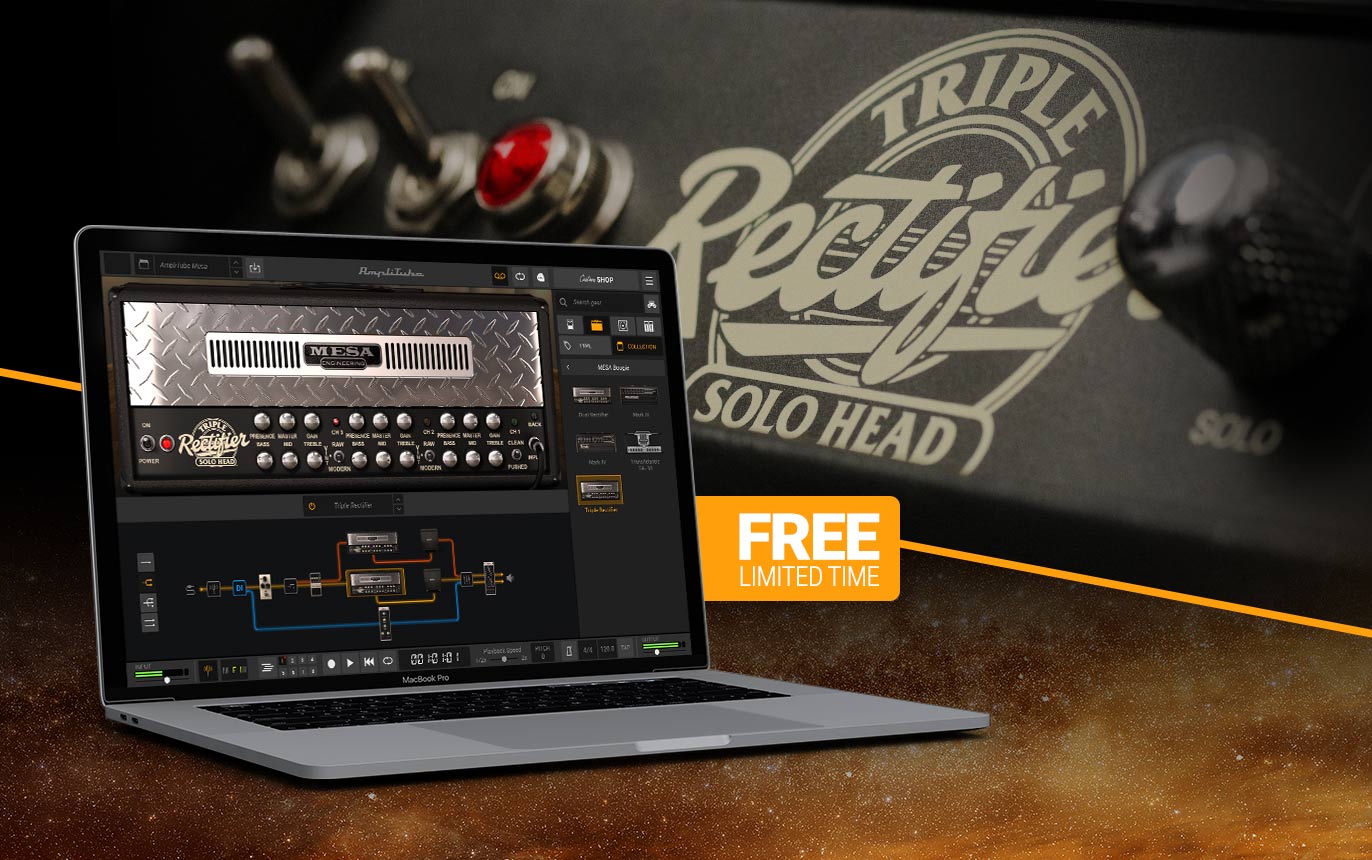 【無料】AmpliTube 5で使用可能な拡張アンプ MESA/Boogie Triple Rectifier が期間限定無償配布中!無料版CSでも使用可!