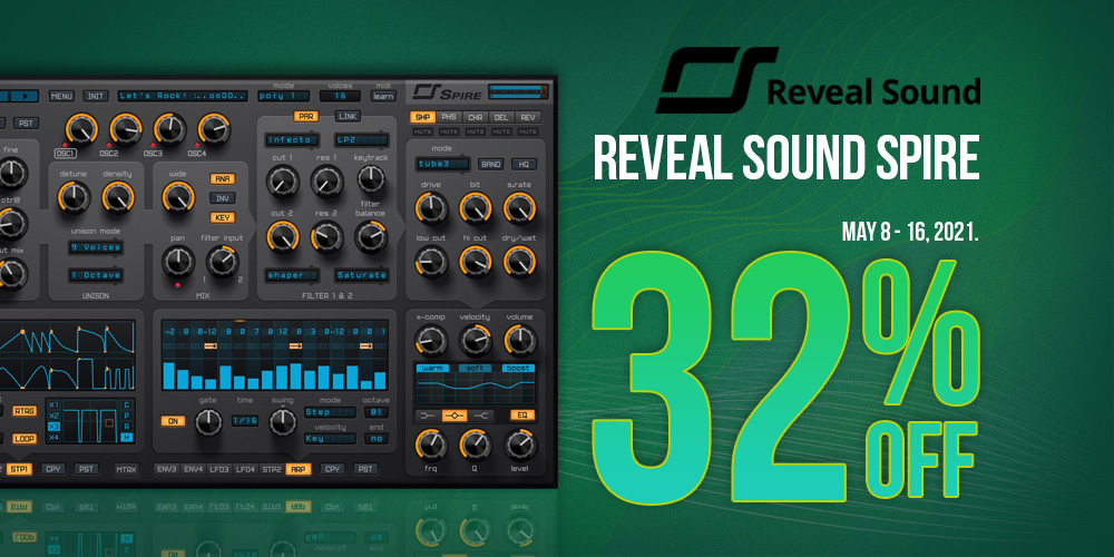 【32%OFF】人気の高性能ソフトシンセ Reveal Sound Spireがセール中!