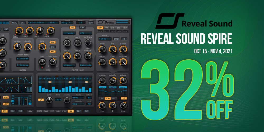 【32%OFF】人気の高性能ソフトシンセ Reveal Sound Spireがセール中!