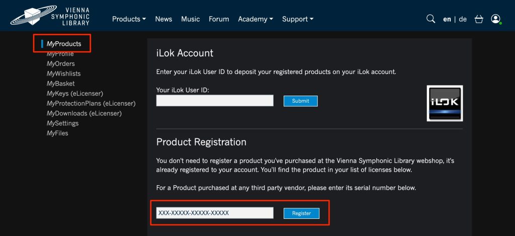 VIENNA SYMPHONIC LIBRARYプラグインを使用をするまでの流れ アカウント作成と製品のオーサライズ